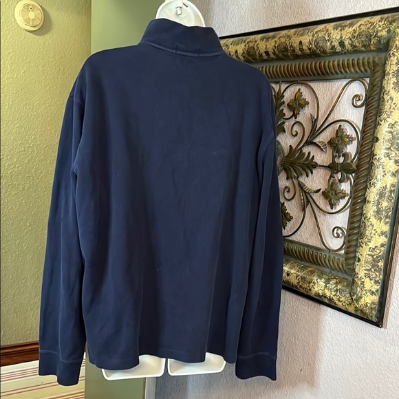 Polo by Ralph Lauren Navy Blue Quarter Zip Sweatshirt Sz L men’s - Picture 3 of 9
